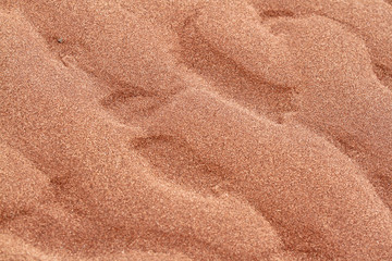 Ripples in red beach sand