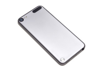 backside smart phone with isolated on white background