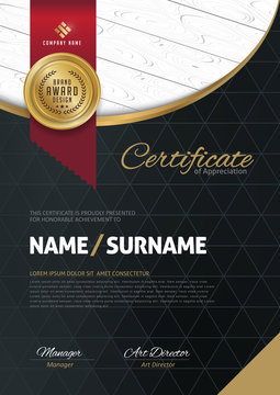 certificate template with Luxury golden elegant pattern,Vector illustration