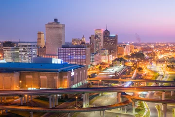 Fototapeten Luftaufnahme der Innenstadt von Memphis © f11photo