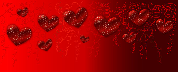 banner cuori san valentino natale