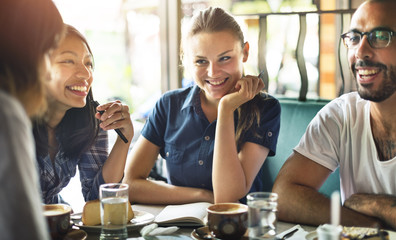 Coffee Shop Cafe Restaurant  Friendship Togetherness Concept