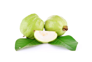 Guavas on white background