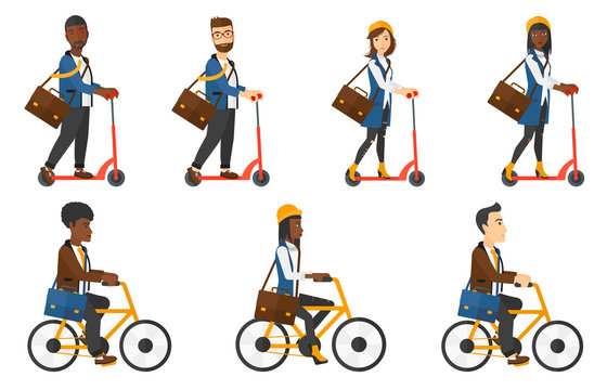 Vector set of sport and business characters.