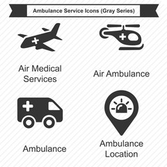 Ambulance Service Icons (Gray Series)