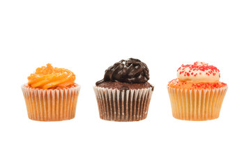 Cupcake isolated on white background with clipping path