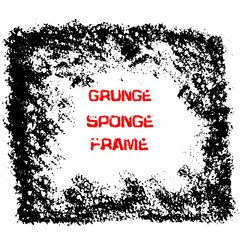 Fototapeta na wymiar Grunge black sponge frame. Textured vector background.