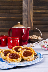 Homemade buns with jam