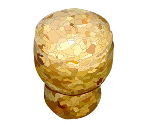 Champagne cork white background photorealistic macro