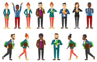 Vector set of business characters.