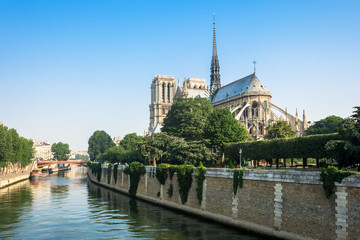 Fototapeta na wymiar Southern facade of Notre-Dame de Paris. Paris, France