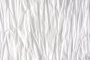 White crumpled paper background