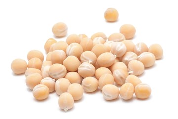 yellow peas isolated on white background