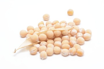 yellow peas isolated on white background