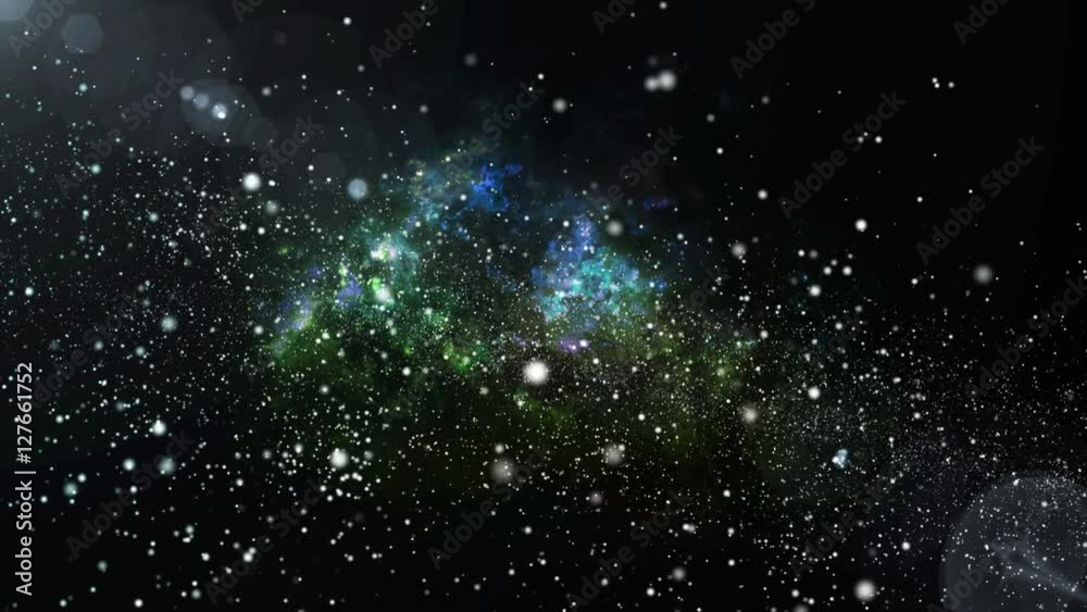 Wall mural 3d animation of color changing galaxy and nebula with shining star light stardust. colorful galaxy f