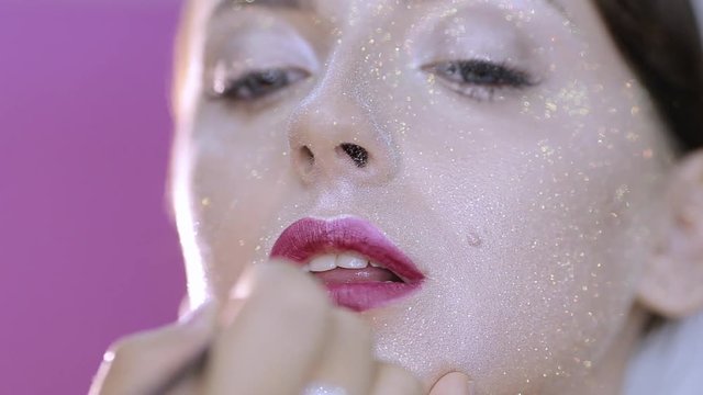 make-up artist doing make-up fashion