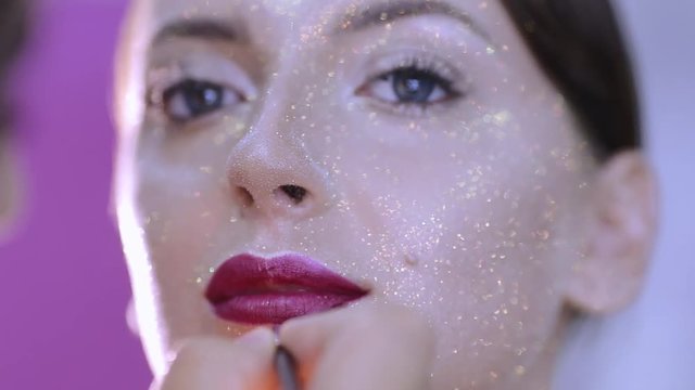 make-up artist doing make-up fashion