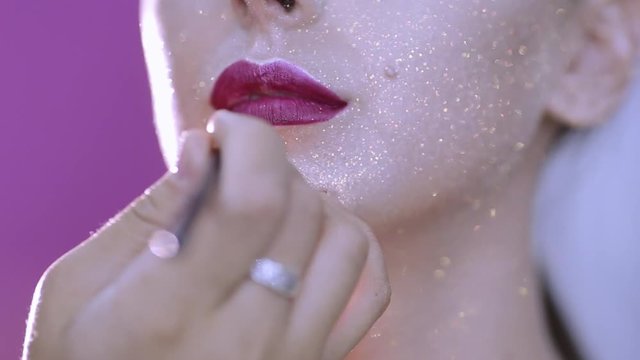 make-up artist doing make-up fashion