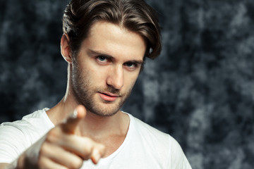 portrait of a angry young man