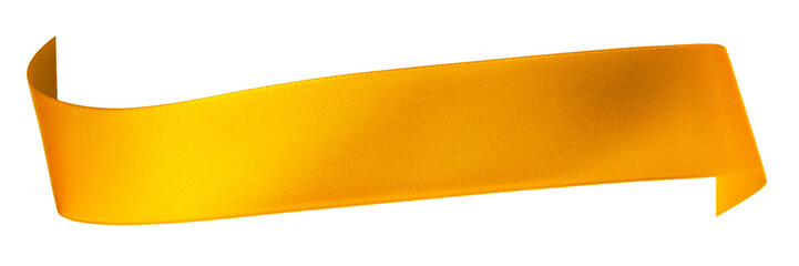 Gold satin ribbon isolated on white