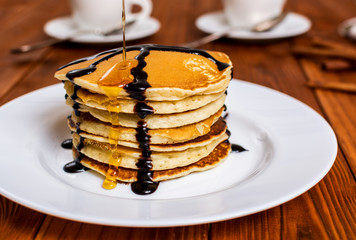 Pancakes with maple syrup