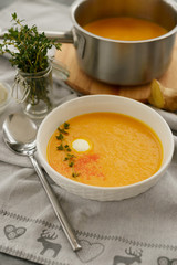 Soup with pumpkin and parsley