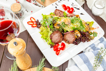 meat salad with vegetable