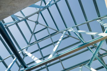 Structure of steel roof.