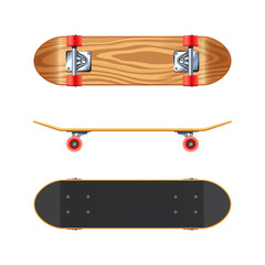 Skateboard Deck Side Bottom Realistic Illustration