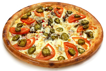 fresh italian classic original pizza isolated on white 