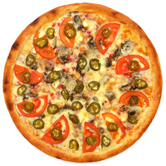 fresh italian classic original pizza isolated on white 