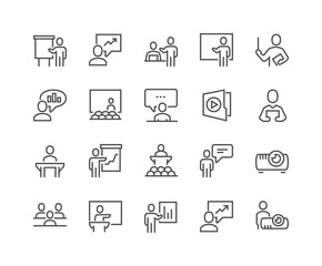 Line Business Presentation Icons