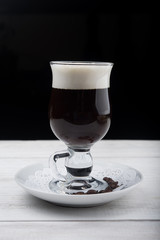 black coffee in glass
