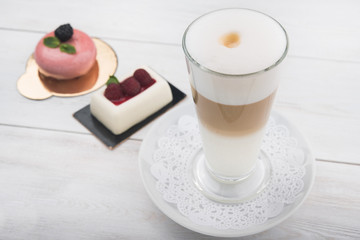 cup of coffee with desserts