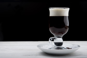 black coffee in glass