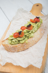 bruschetta with cream and tomatoes