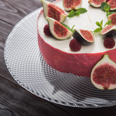 tasty figs cake with fruit