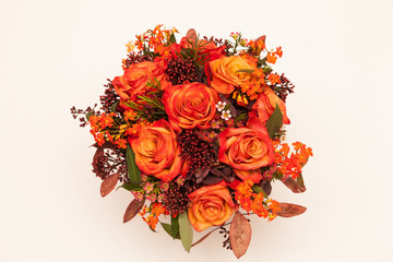 Roter Hochzeitsstrauß mit Rosen