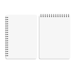 Paper blank notebooks, notepads isolated on white vector illustration