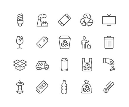 Line Garbage Icons