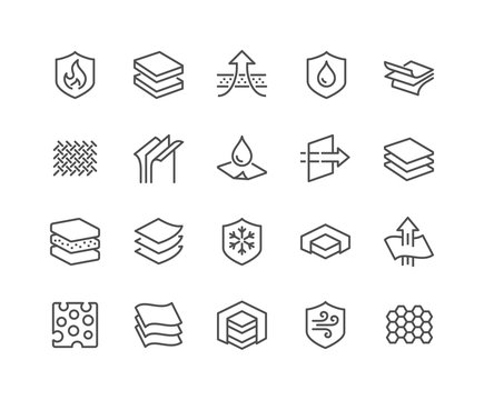 Line Layered Material Icons