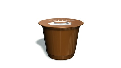 disposable coffee capsule isolated on a white background 