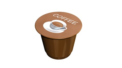 disposable coffee capsule isolated on a white background 