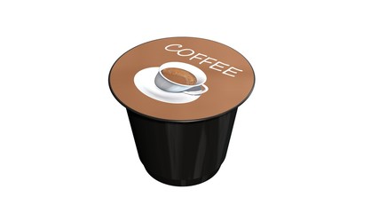 disposable coffee capsule isolated on a white background 