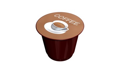 disposable coffee capsule isolated on a white background 