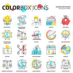 Color box icons, business and finance concept