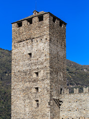 Torre Bianca tower of the Castelgrande fortress in Bellinzona