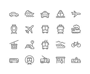 Line Public Transport Icons