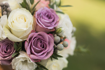 close up of beautiful bridal bouquet