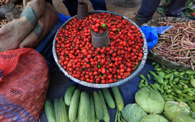 fresh vegetables selling at the street shop